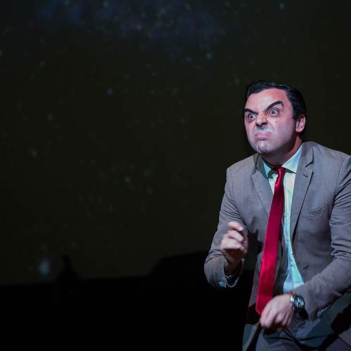 Faiket Luari Mr. Bean playing invisible drums at one of the events.
